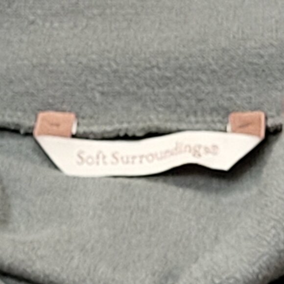 Soft Surroundings Green Cowl Neck Sweater Asymmetrical Hem Womens Size Small - Picture 6 of 8